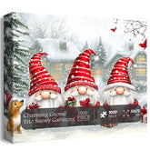 Charmantes Gnomen-Trio Schneegathering Puzzle 1000 Teile